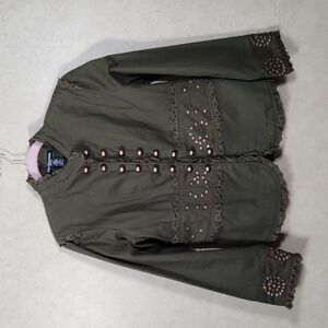 10197 Mix Nouveau olive green cotton twill jacket M NEW